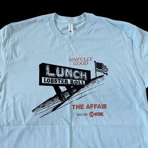 Showtime The Affair Lobster Roll Lunch Sinfully Good Blue Tee Shirt M Medium